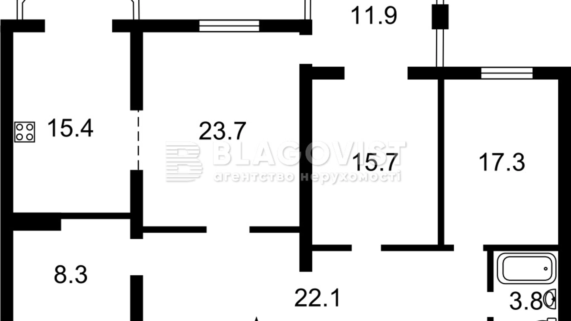 Продается 3-комнатная квартира 121 кв. м в Киеве, ул. Клиническая, 23/25