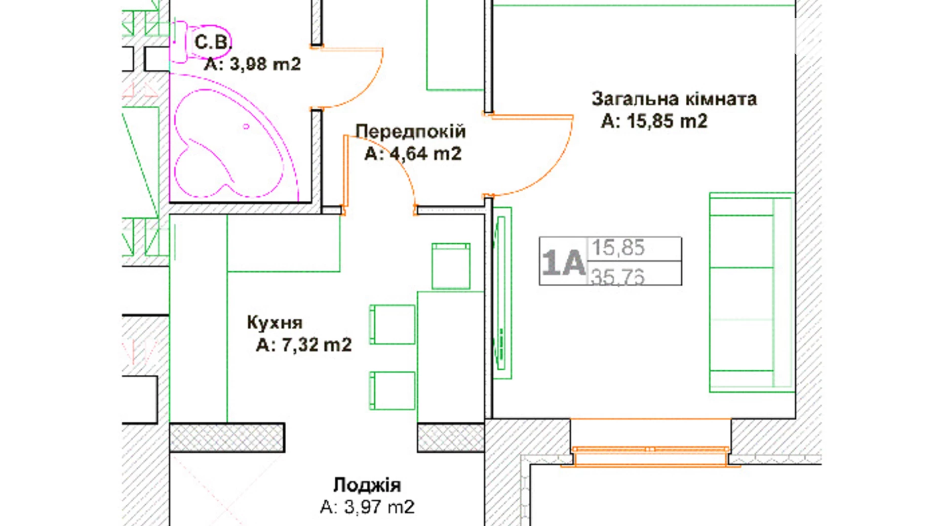 Продається 1-кімнатна квартира 35.76 кв. м у Ірпені, вул. Григорія Сковороди, 23