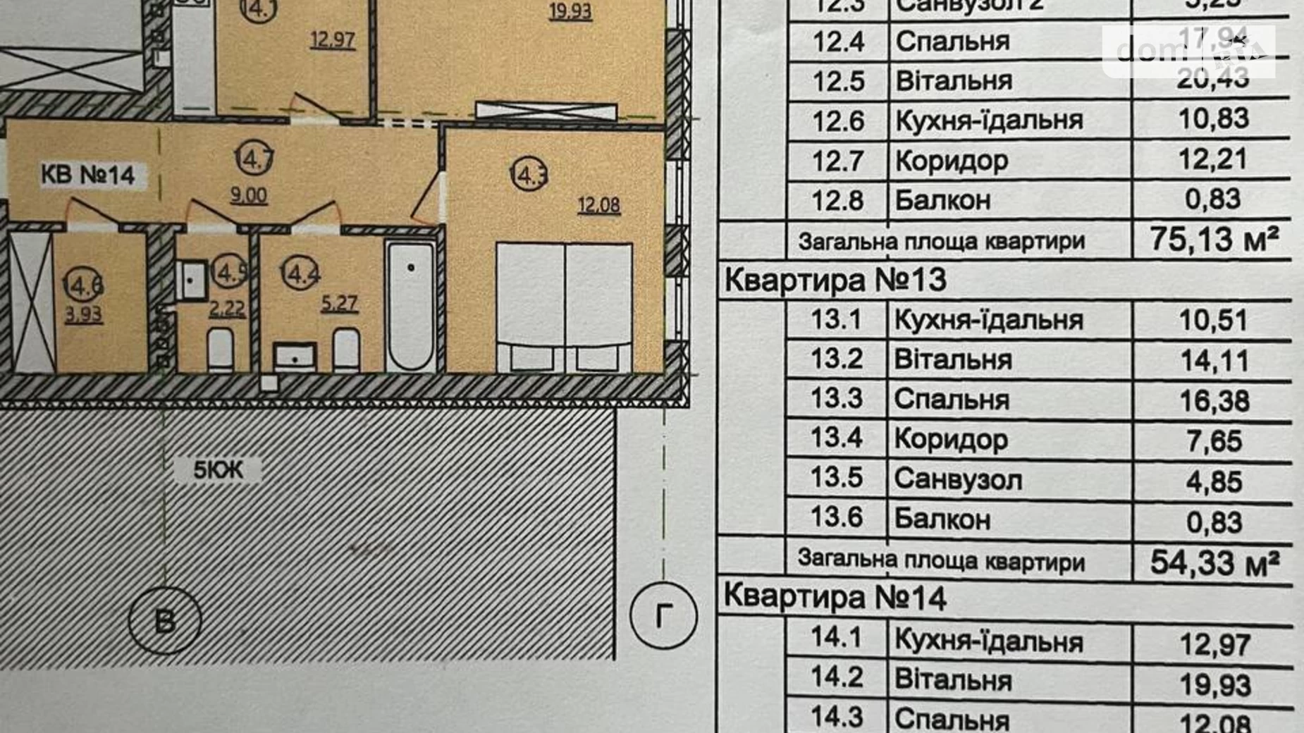 2-кімнатна квартира 66.2 кв. м у Тернополі, пров. Галицький, 20А