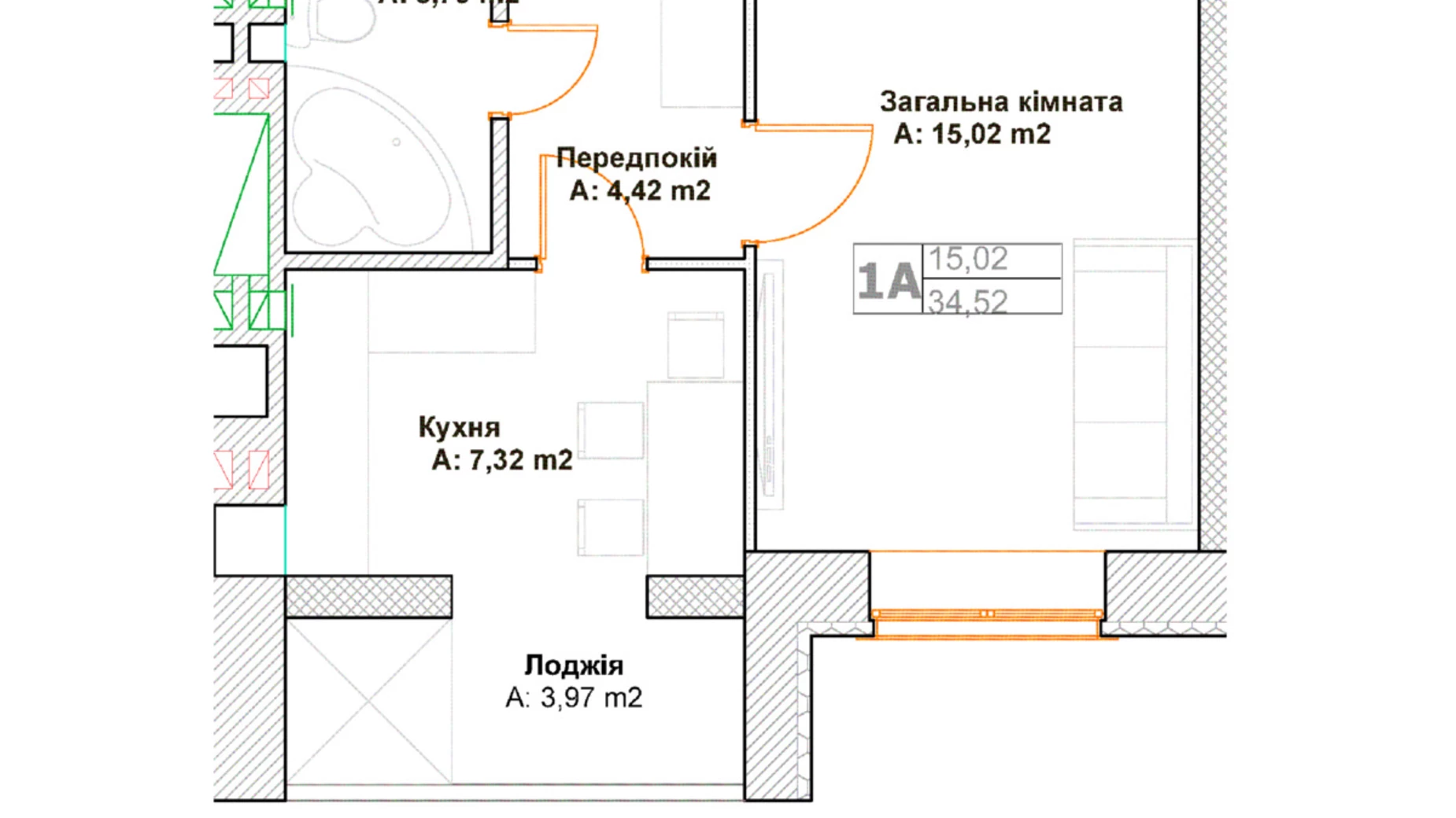 Продается 1-комнатная квартира 36 кв. м в Буче, ул. Вишневая, 33