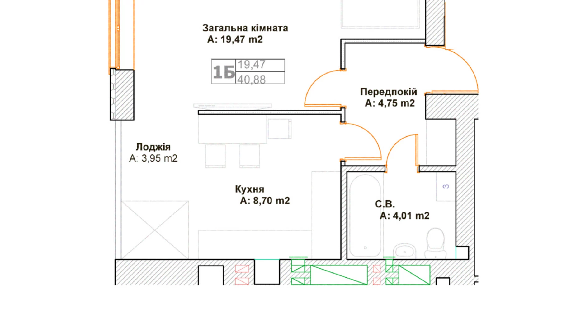 Продается 1-комнатная квартира 36 кв. м в Буче, ул. Вишневая, 33