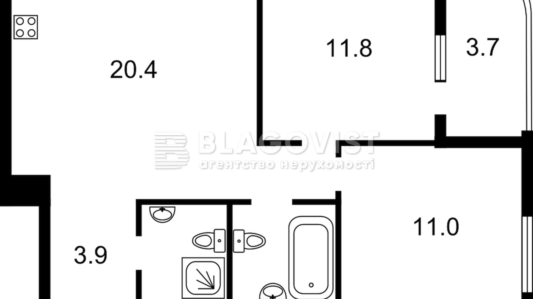 Продается 2-комнатная квартира 60 кв. м в Киеве, бул. Тадея Рыльского, 3