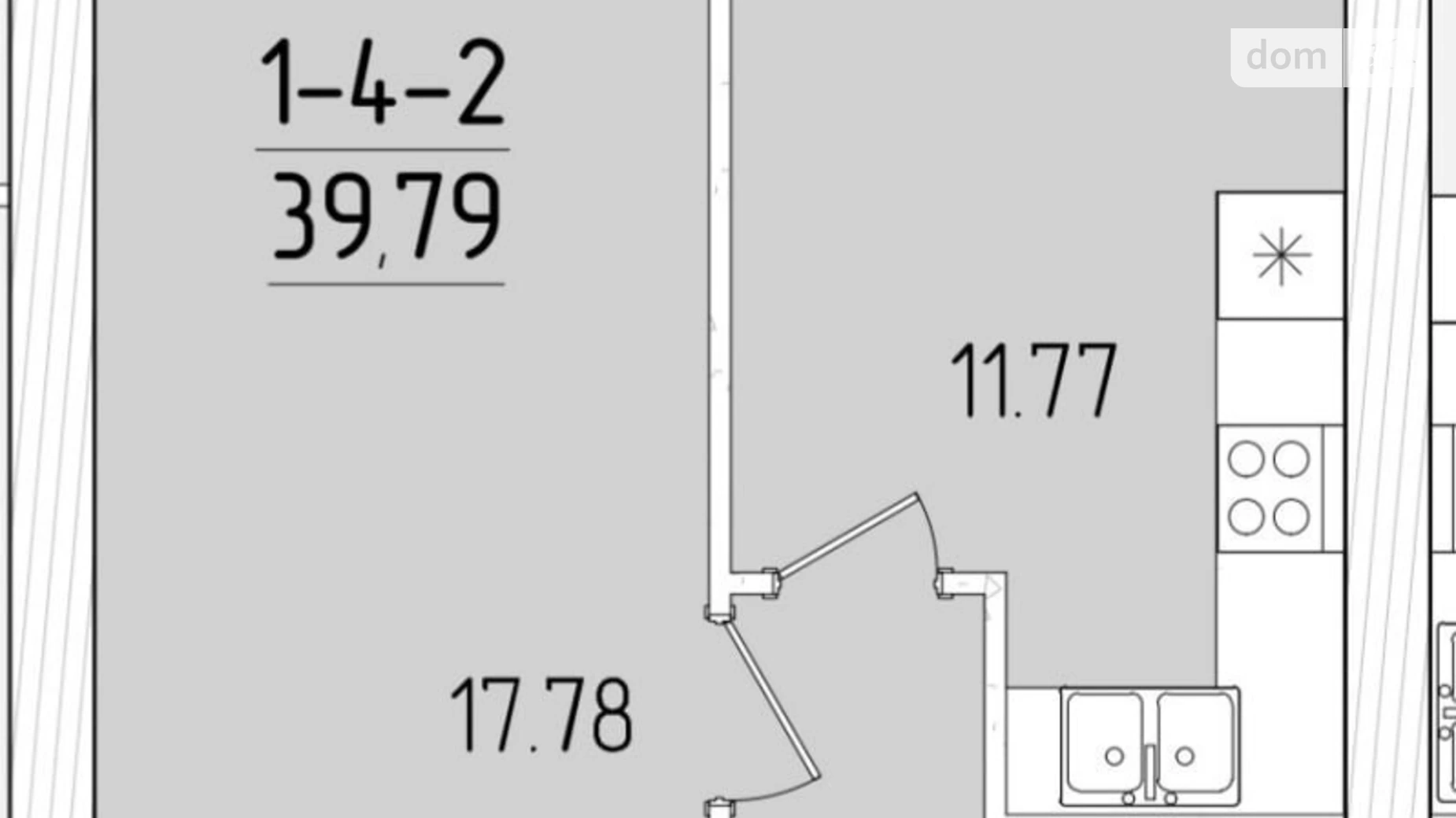 Продается 1-комнатная квартира 39.79 кв. м в Одессе, ул. Краснова