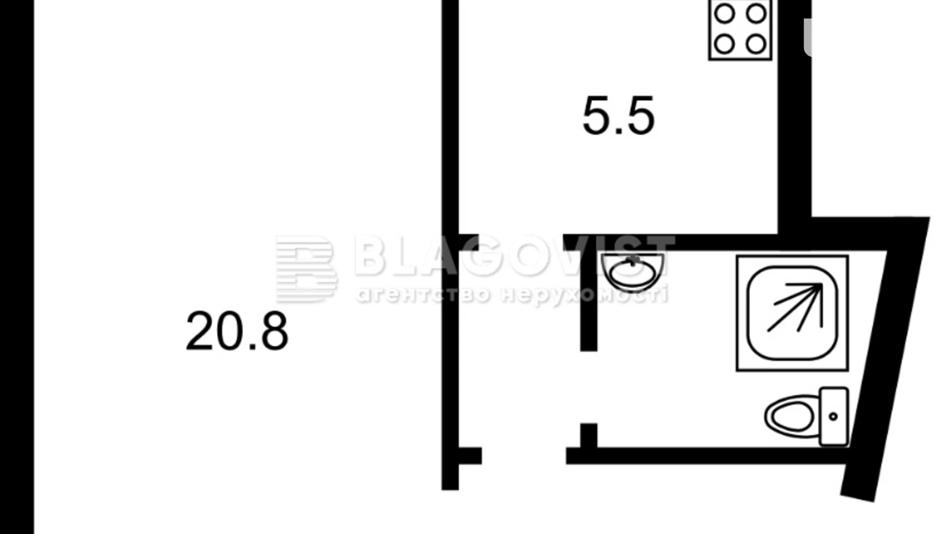 Продается 1-комнатная квартира 39 кв. м в Киеве, ул. Бориса Гринченко, 2 - фото 5