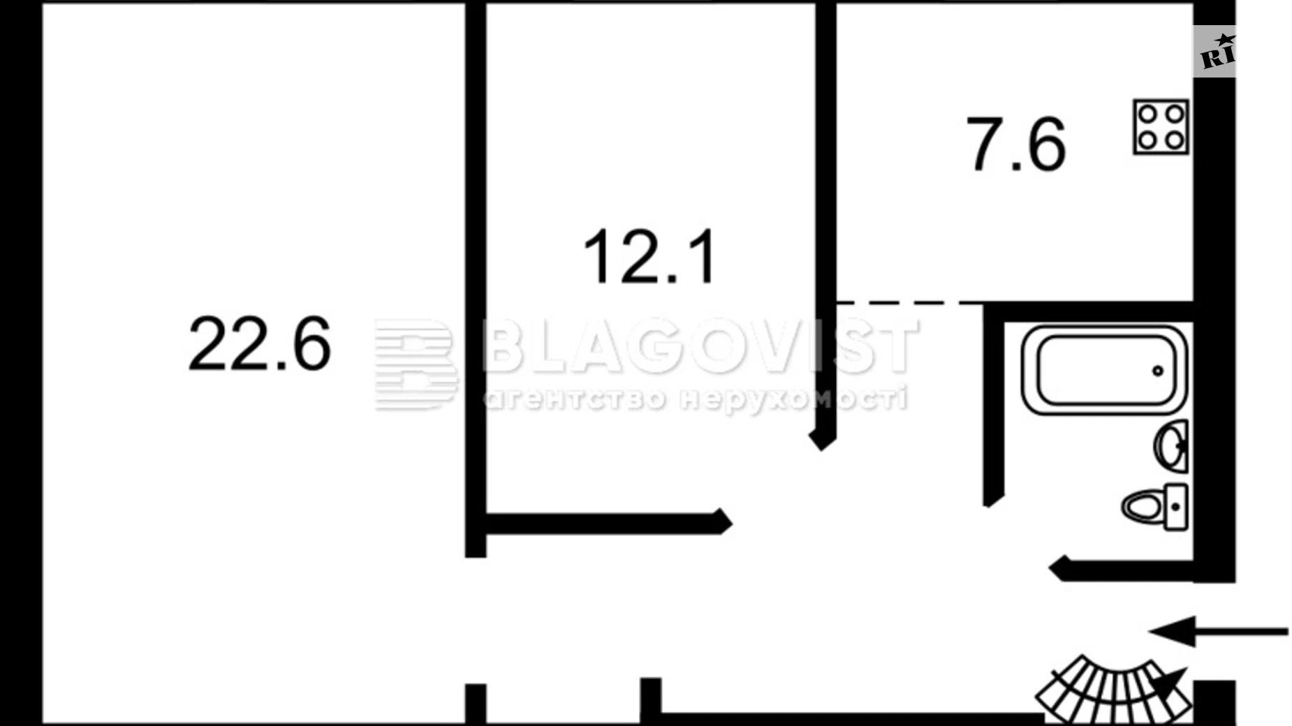 Продается 2-комнатная квартира 60 кв. м в Киеве, ул. Десятинная, 1/3 - фото 2