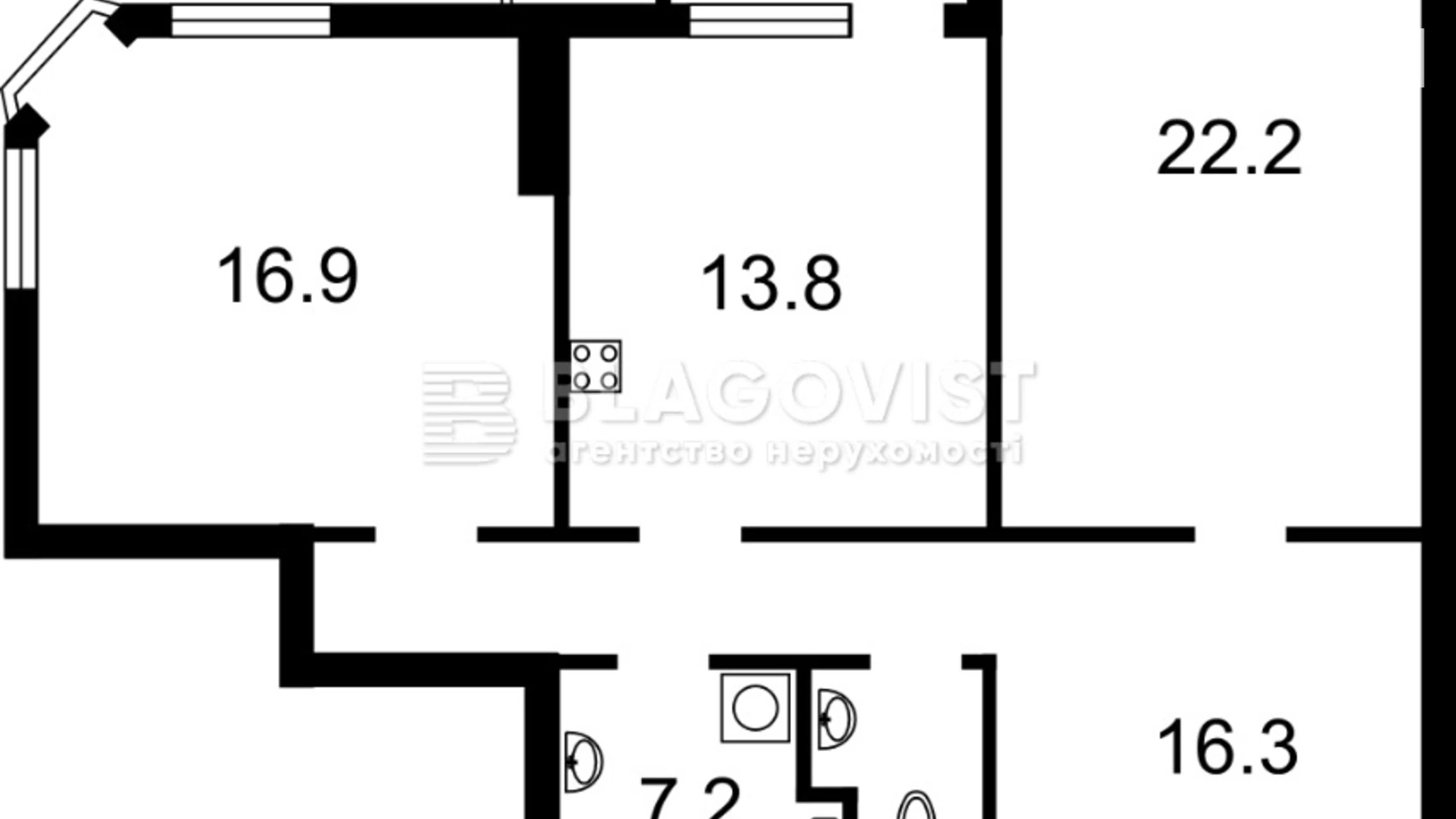 Продается 1-комнатная квартира 85 кв. м в Киеве, ул. Мокрая(Кудряшова), 20Г