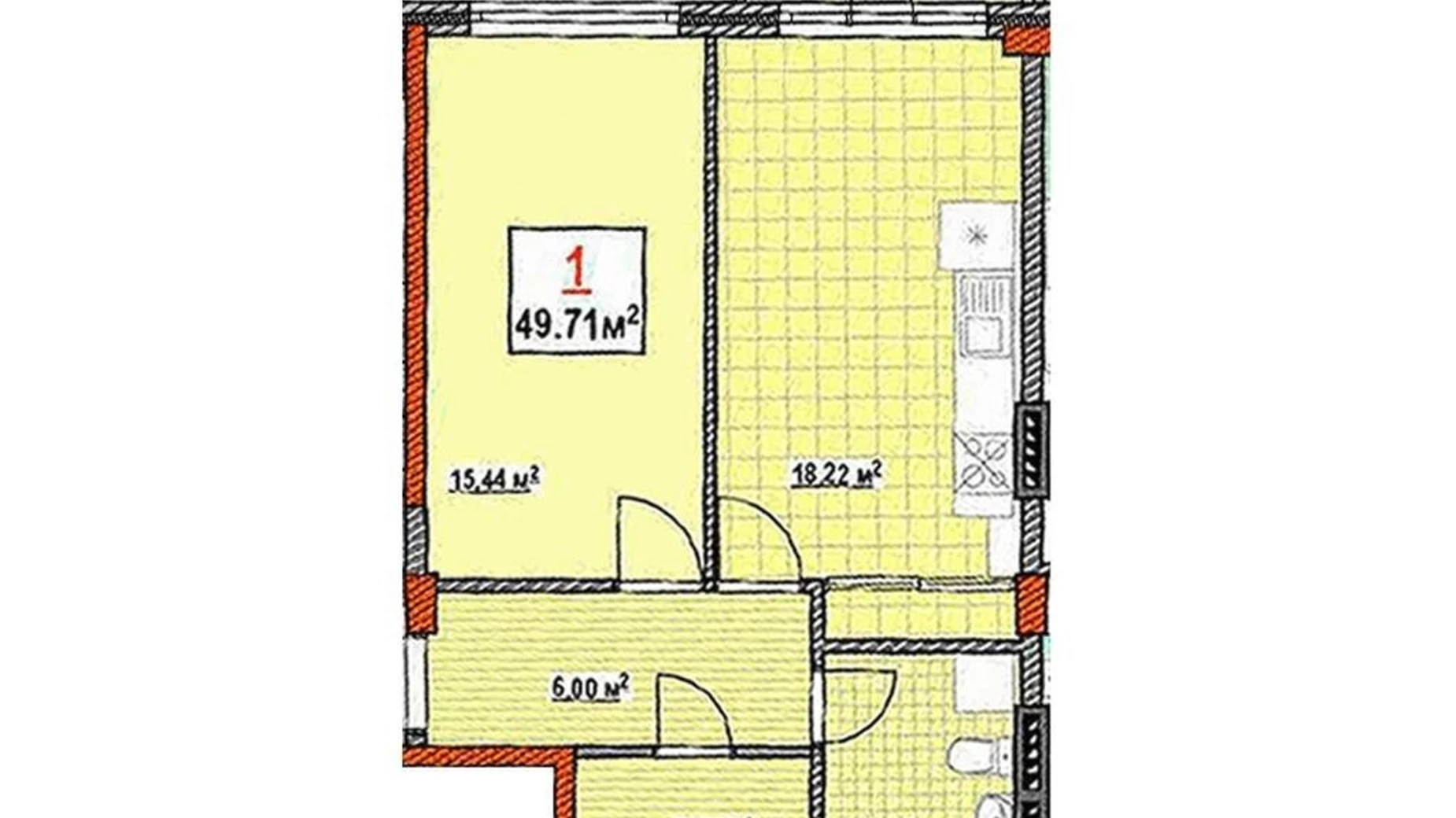 Продается 1-комнатная квартира 48.85 кв. м в Одессе, Фонтанская дор., 64А