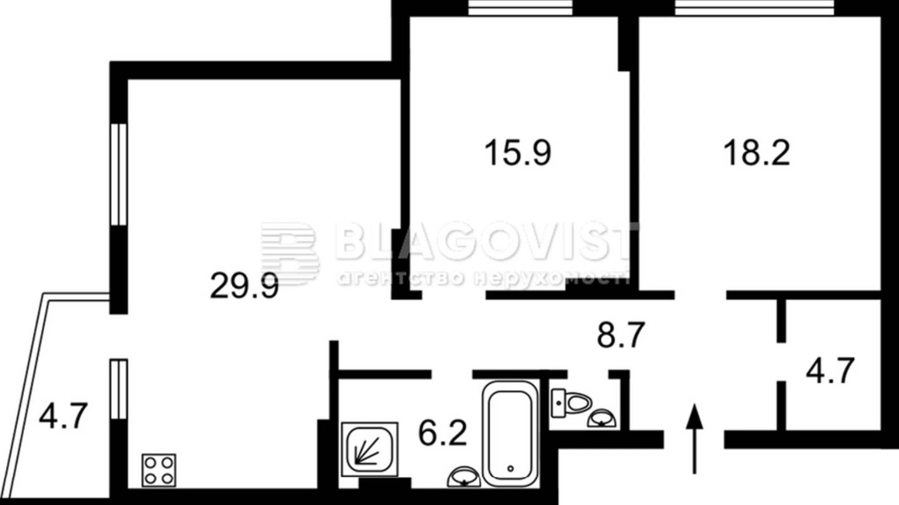 Продается 3-комнатная квартира 87 кв. м в Киеве, ул. Сикорского, 4Г