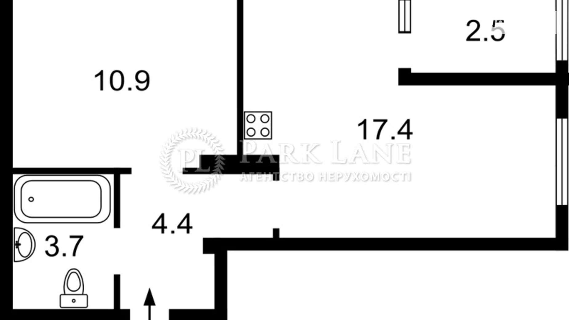 Продается 1-комнатная квартира 39.5 кв. м в Киеве, ул. Салютная, 2-6 - фото 3