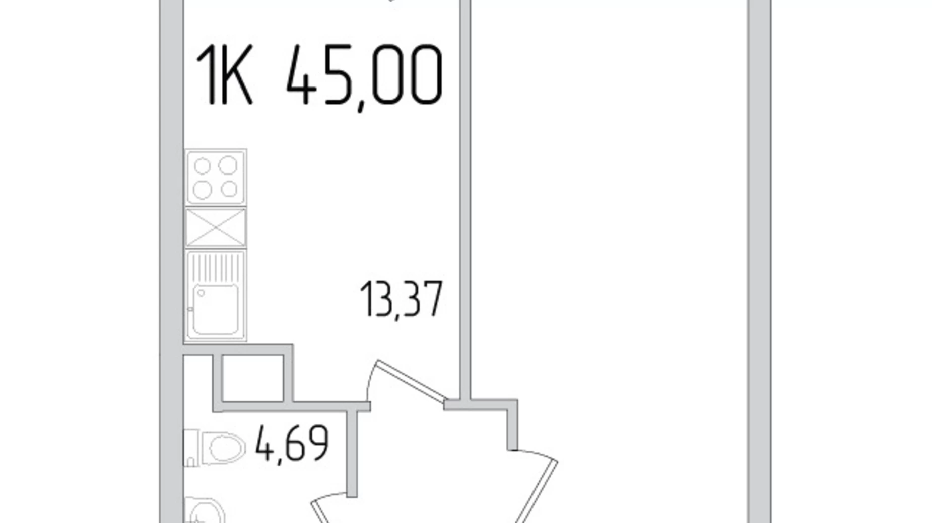 Продается 1-комнатная квартира 45 кв. м в Одессе