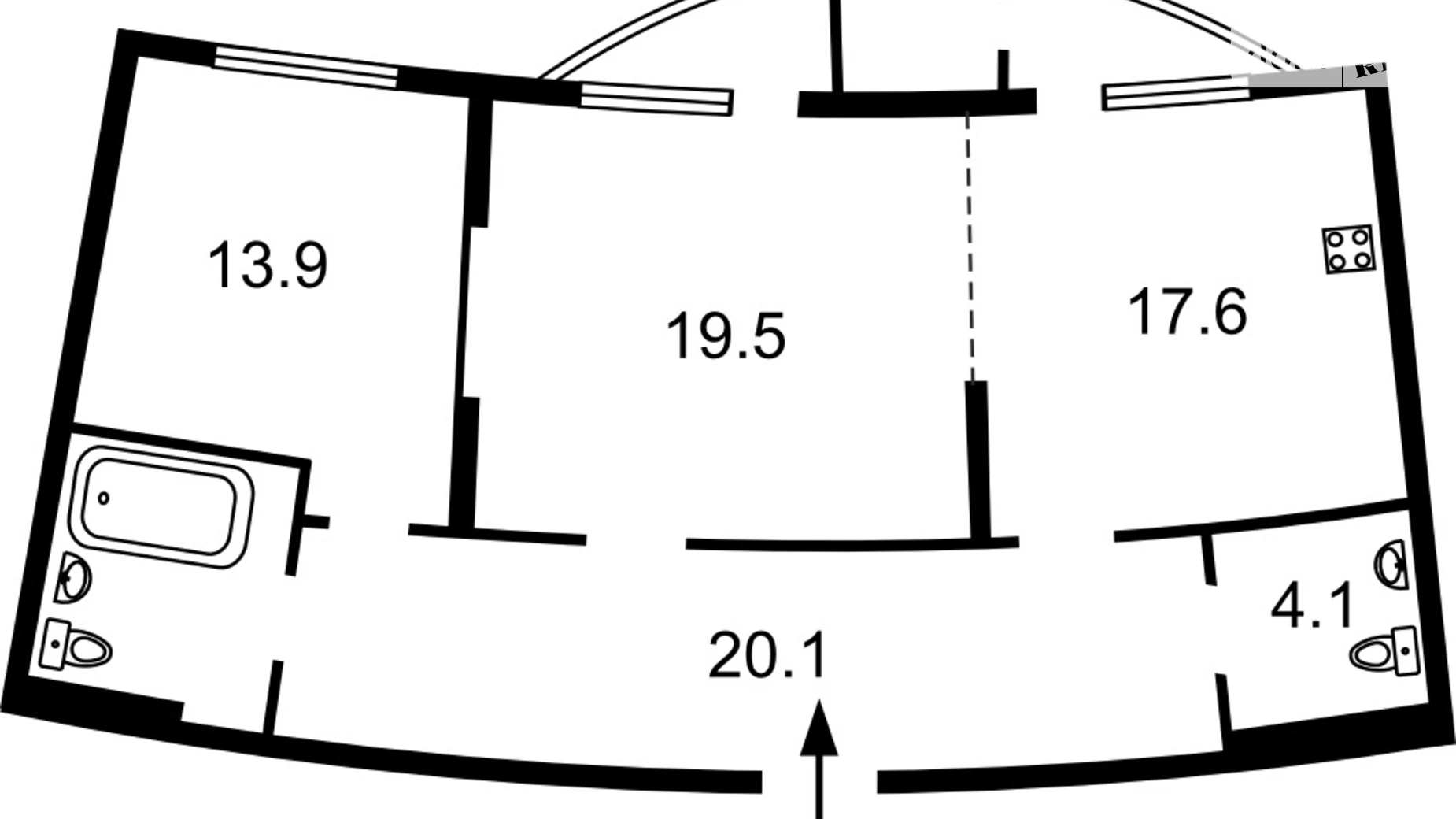 Продается 2-комнатная квартира 84 кв. м в Киеве, наб. Днепровская, 19В