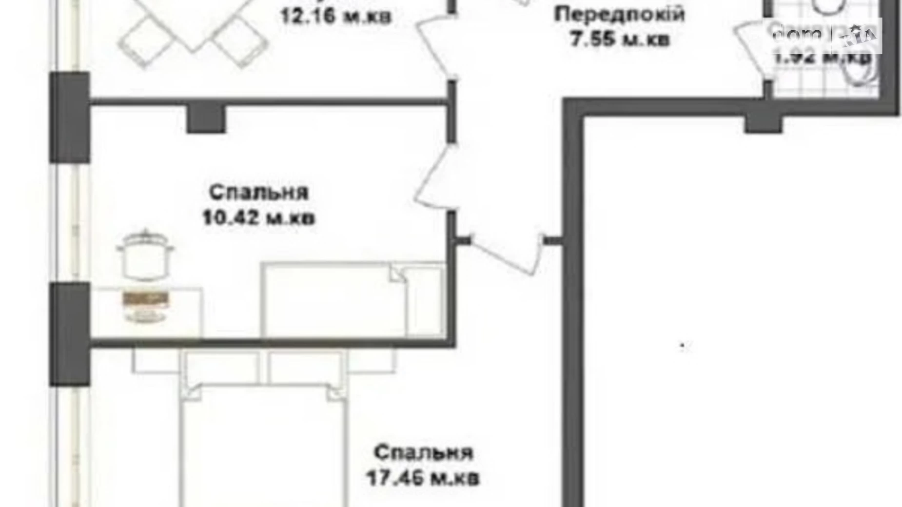 2-комнатная квартира 55 кв. м в Тернополе, ул. Тарнавского Мирона Генерала