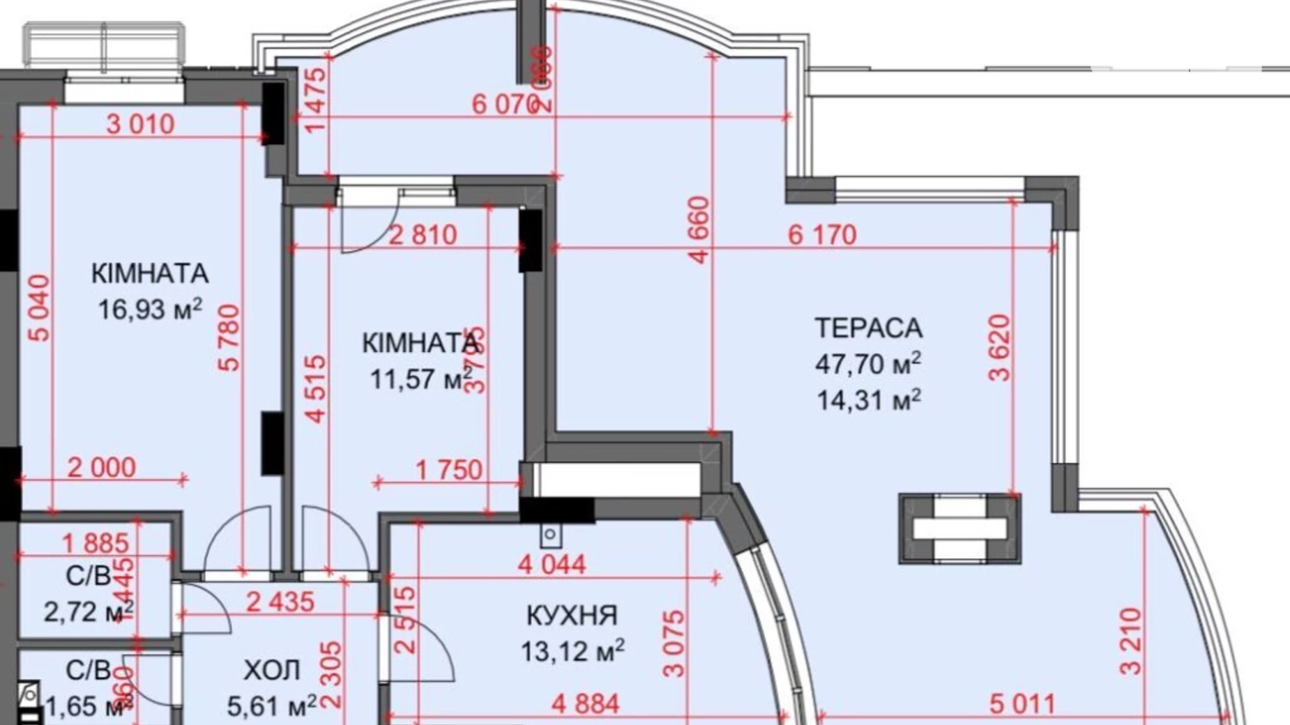 Продается 2-комнатная квартира 68 кв. м в Буче, ул. Островского