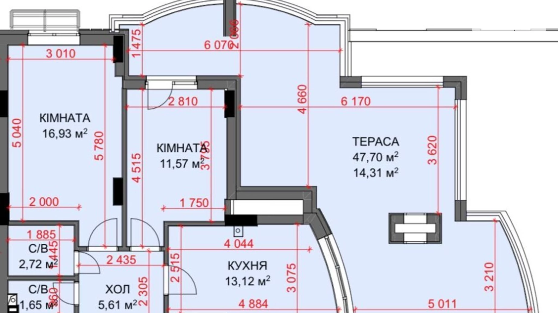 Продається 2-кімнатна квартира 68 кв. м у Бучі, вул. Островського