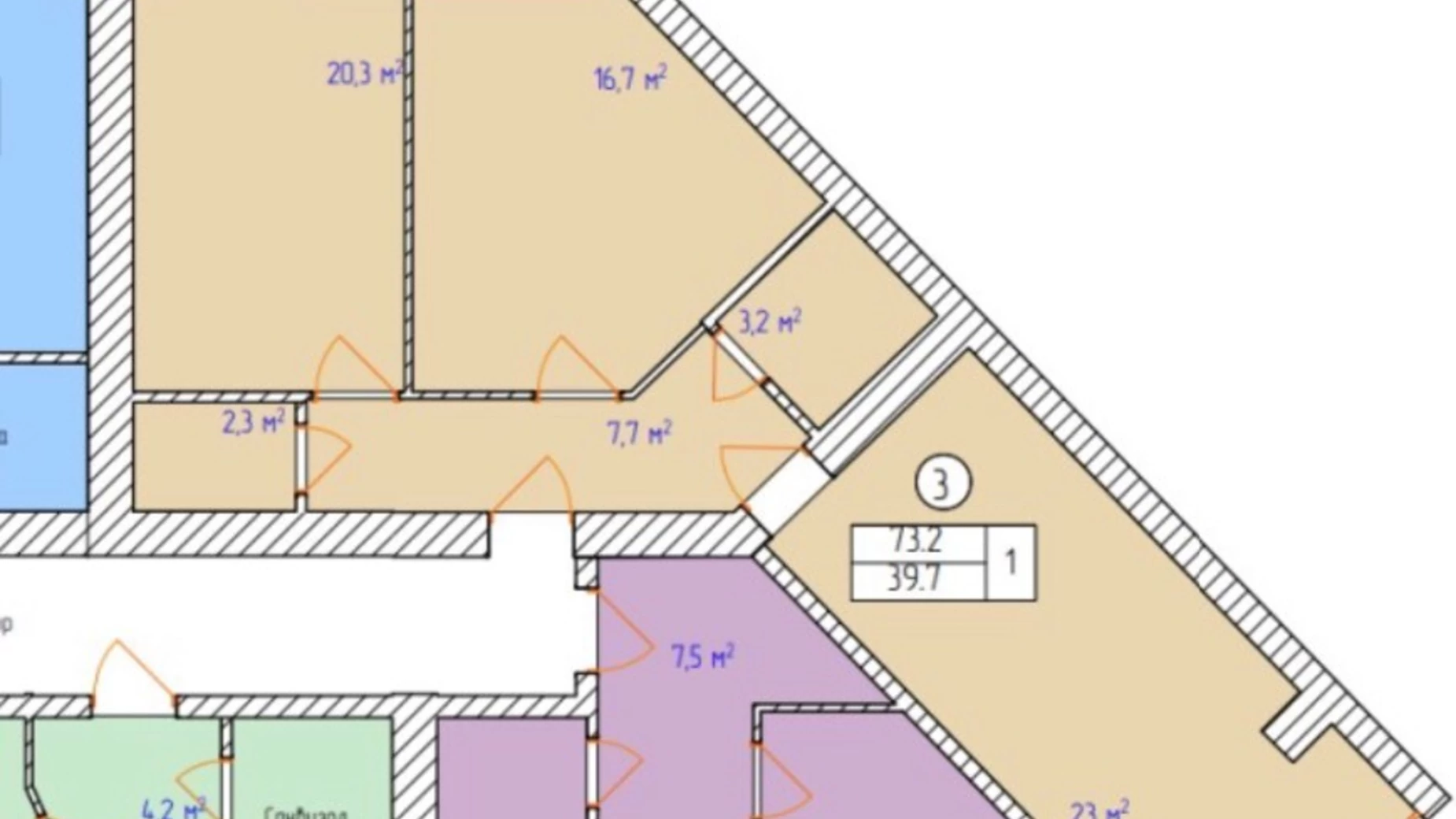 Продается 2-комнатная квартира 74.6 кв. м в Хмельницком, ул. Проскуровского Подполья, 131/2