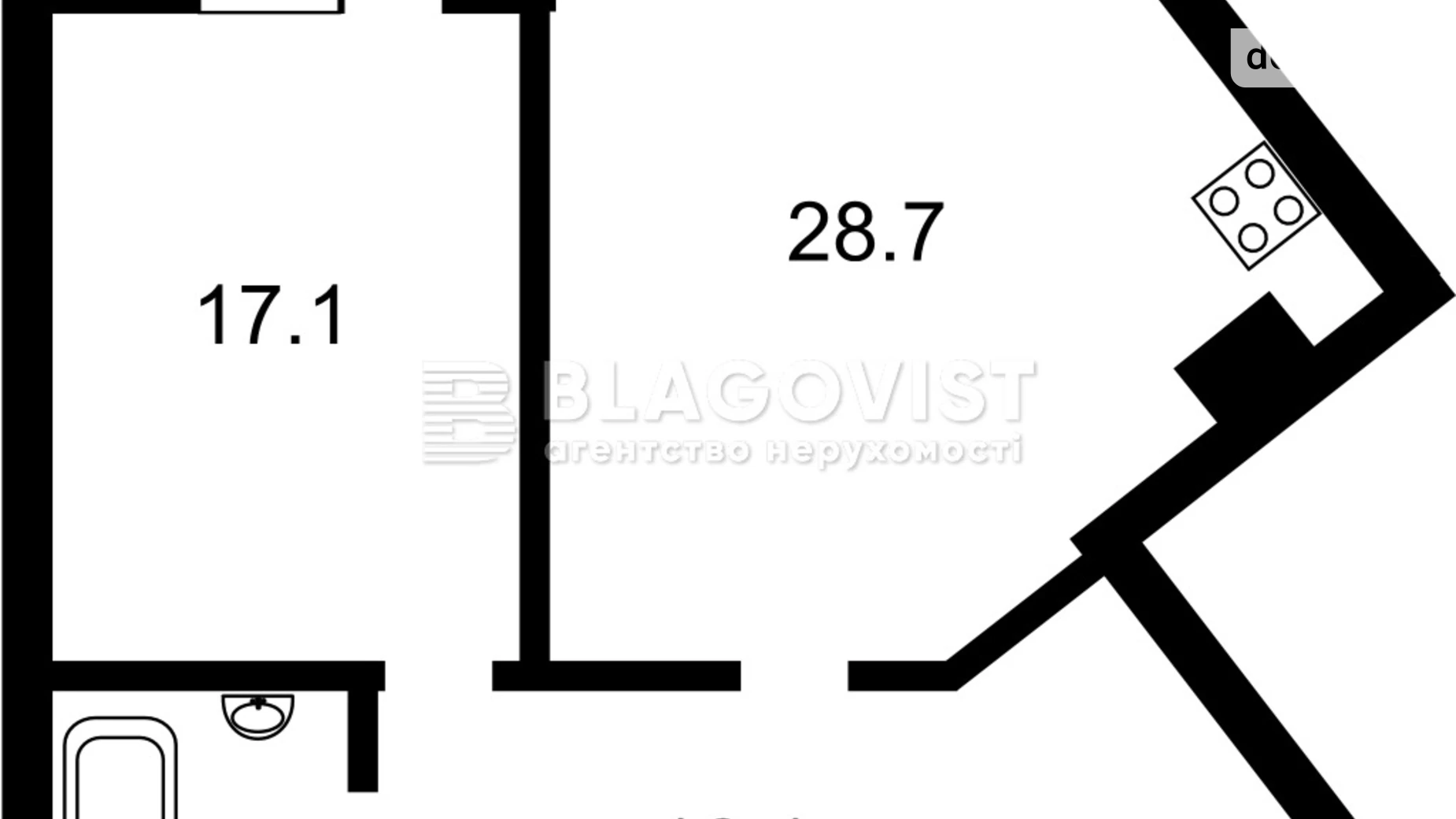 Продається 2-кімнатна квартира 70 кв. м у Києві, вул. Вишгородська, 45