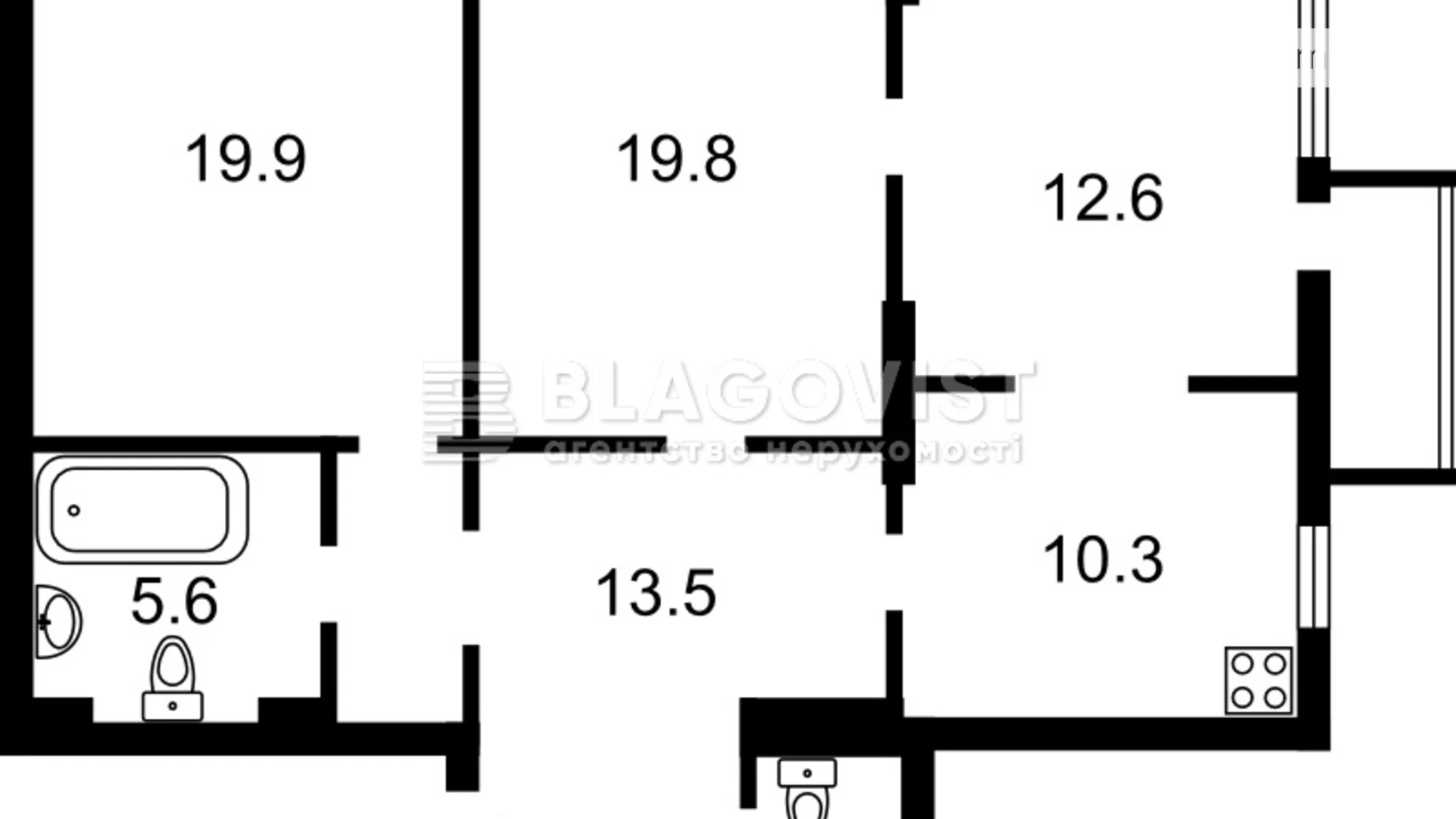 Продается 2-комнатная квартира 87.6 кв. м в Киеве, ул. Деловая, 4 - фото 4