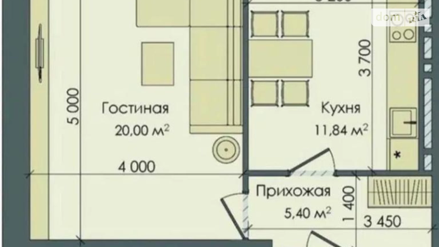 Продается 1-комнатная квартира 47 кв. м в Днепре, пер. Добровольцев