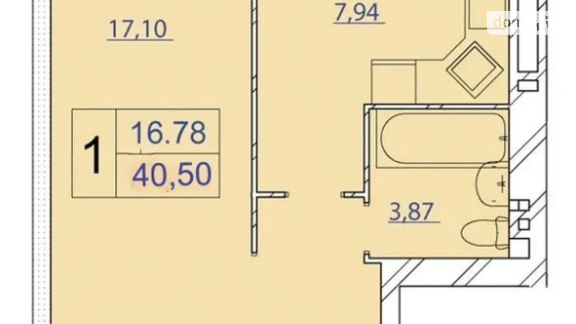 Продается 1-комнатная квартира 41 кв. м в Хмельницком, ул. Кармелюка - фото 4