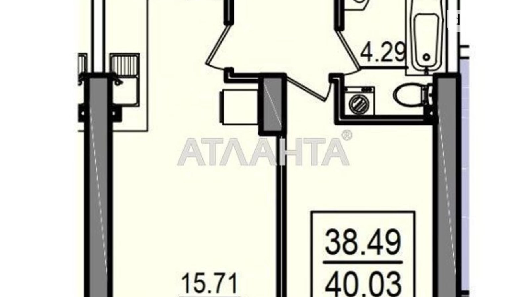 Продается 1-комнатная квартира 40 кв. м в Одессе, ул. Дача Ковалевского