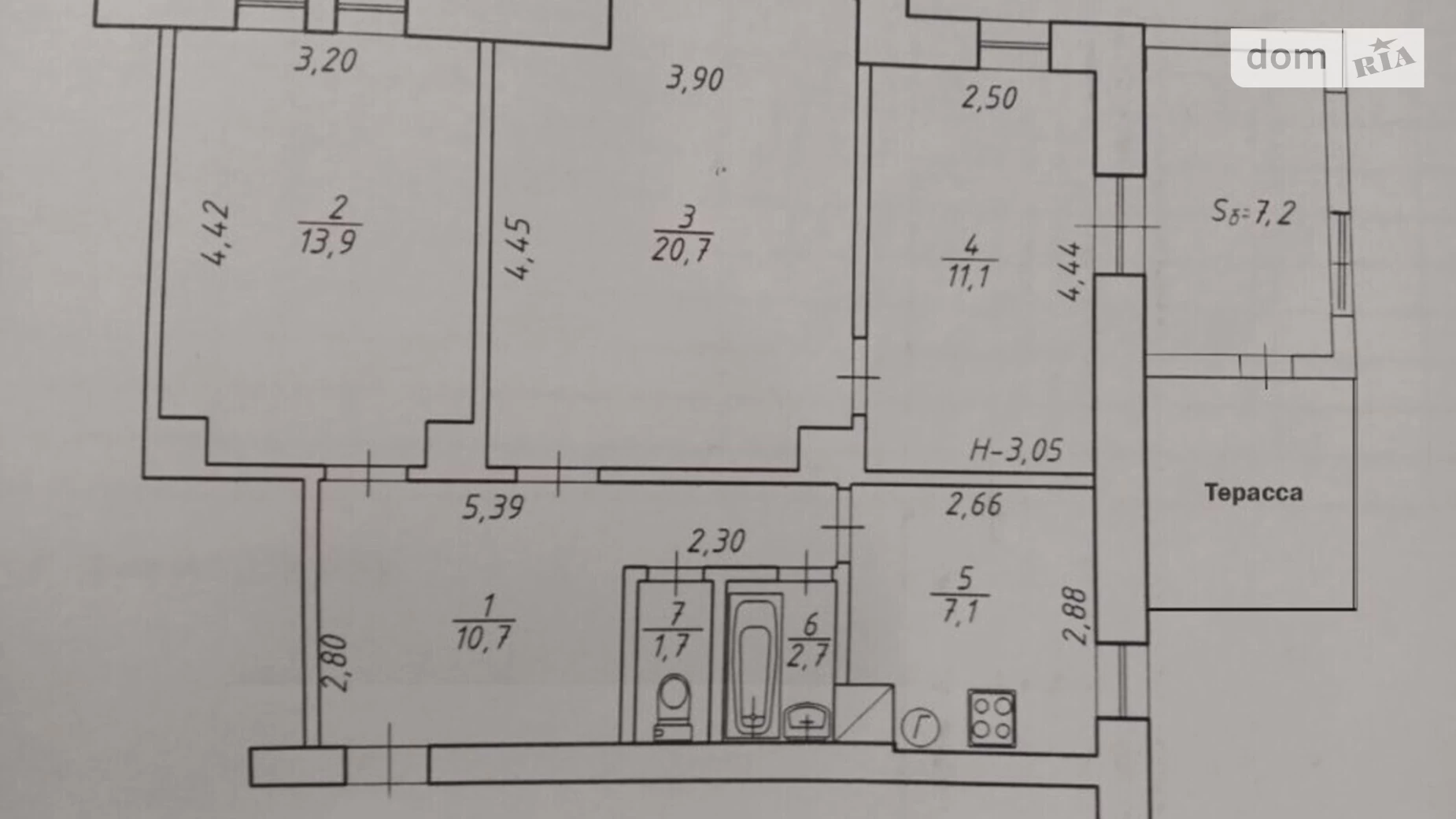 Продається 3-кімнатна квартира 78 кв. м у Сумах, просп. Перемоги(Курський)