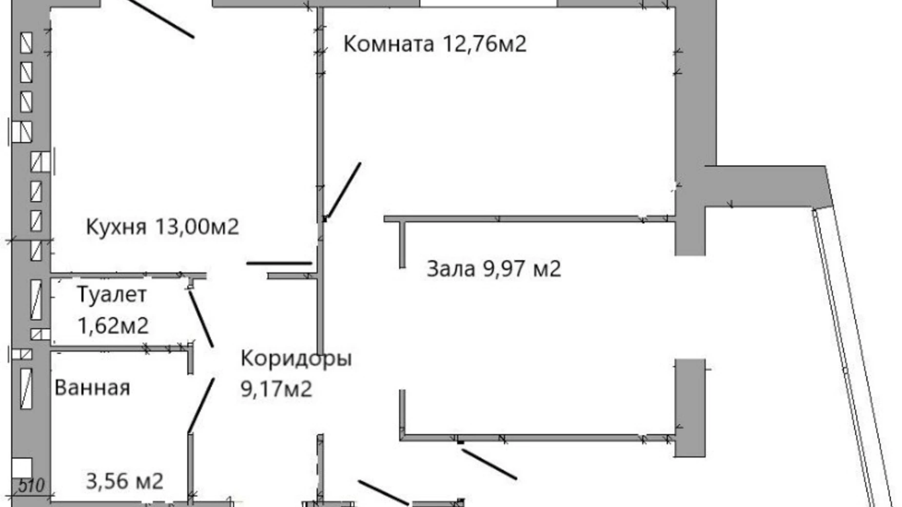 Продается 3-комнатная квартира 77 кв. м в Днепре, Запорожское шоссе, 32 - фото 3