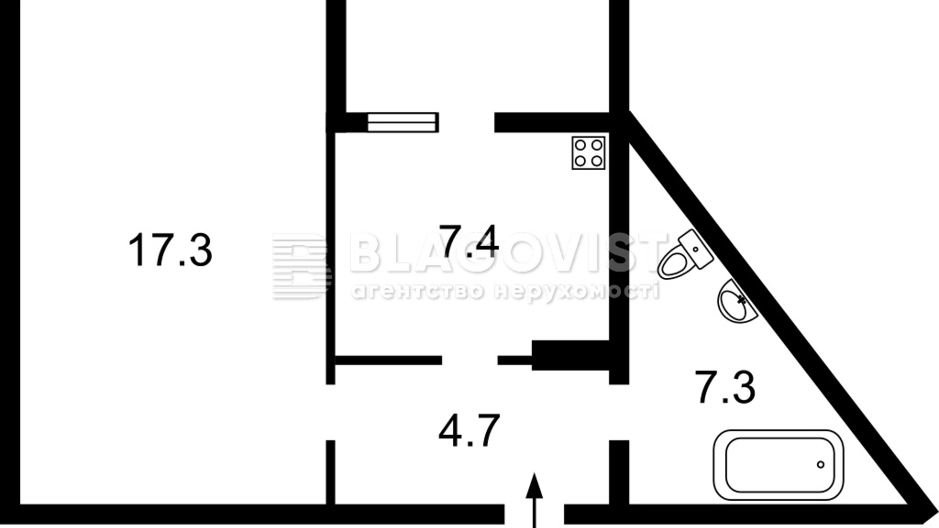 Продается 1-комнатная квартира 38 кв. м в Киеве, ул. Чавдар Елизаветы, 34 - фото 3