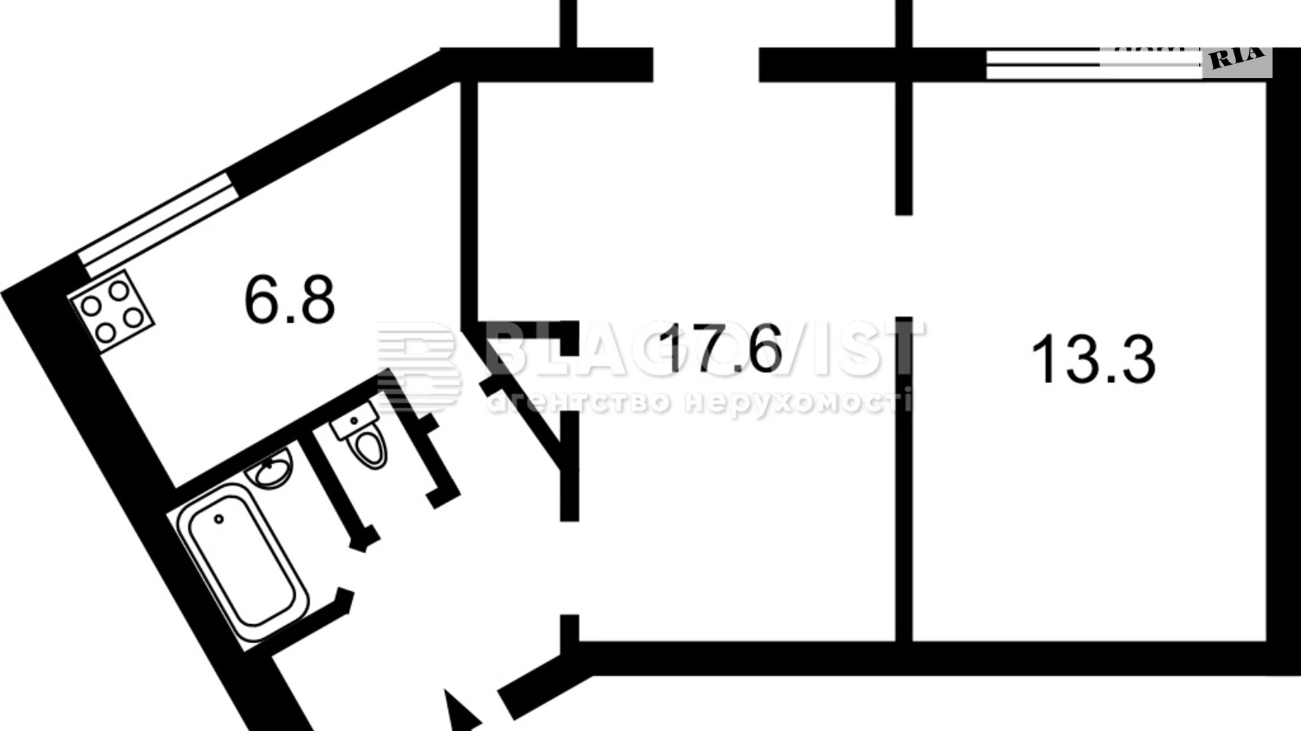 Продается 2-комнатная квартира 46 кв. м в Киеве, спуск Кловский, 12А