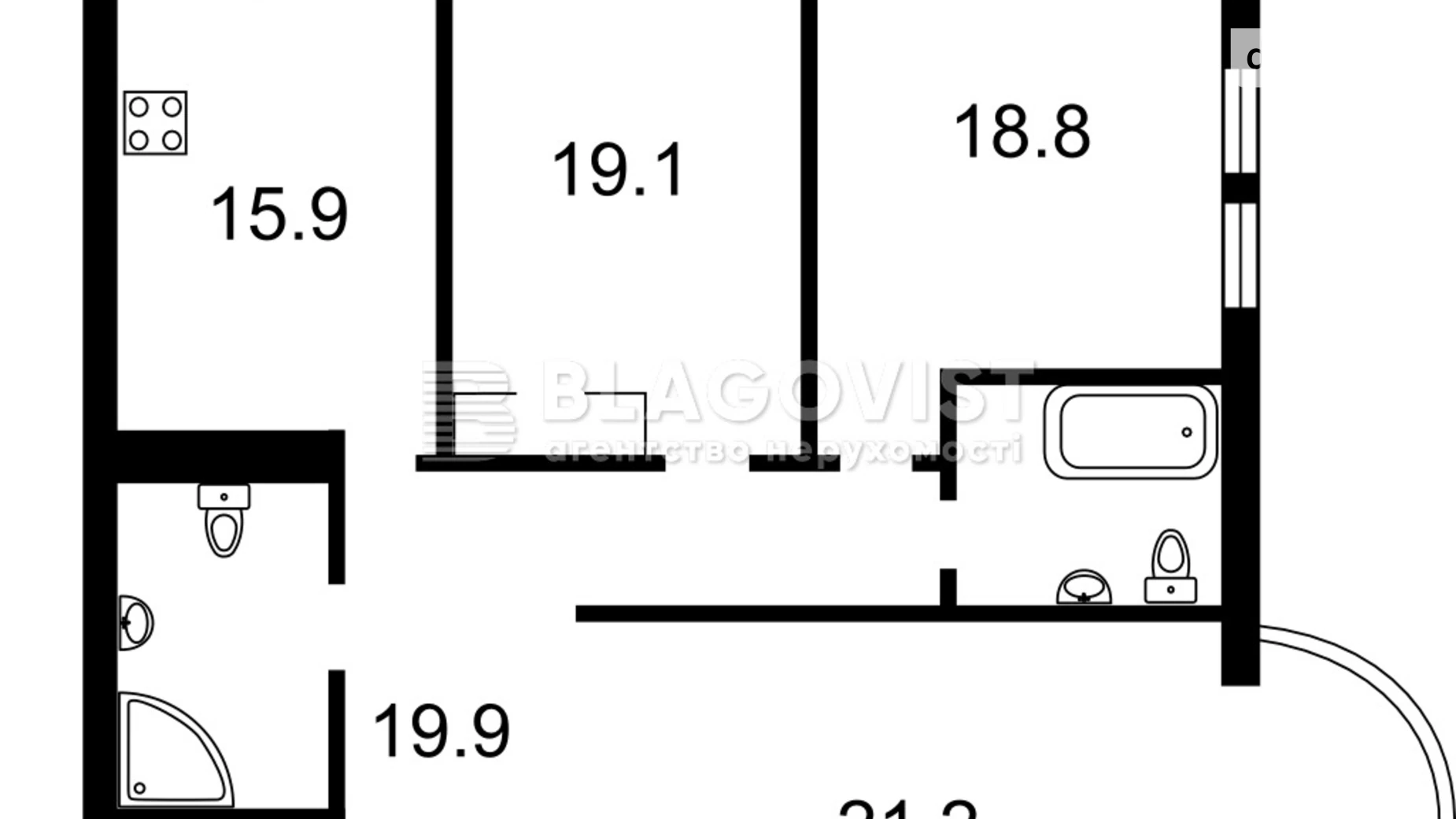 Продается 3-комнатная квартира 106 кв. м в Киеве, ул. Чавдар Елизаветы, 9