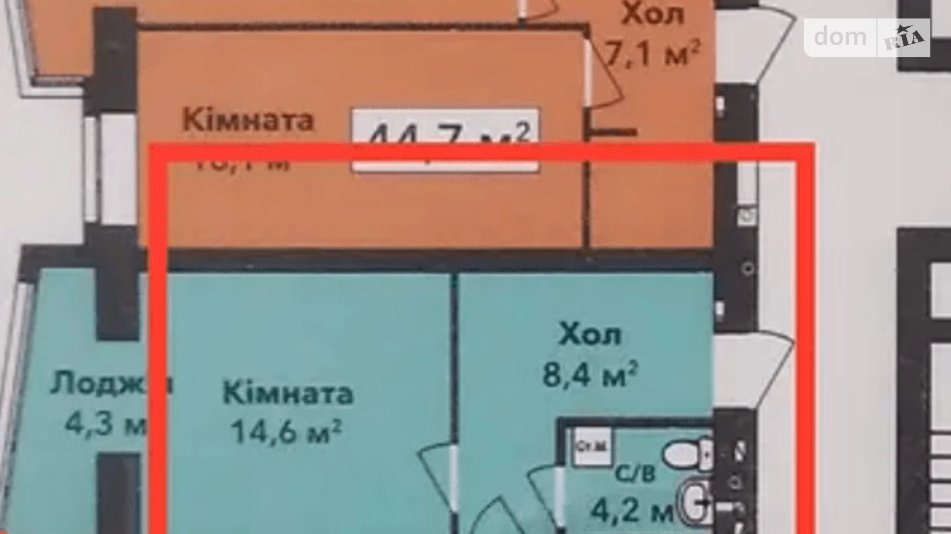 Продается 1-комнатная квартира 55 кв. м в Хмельницком, ул. Подольская, 10/1