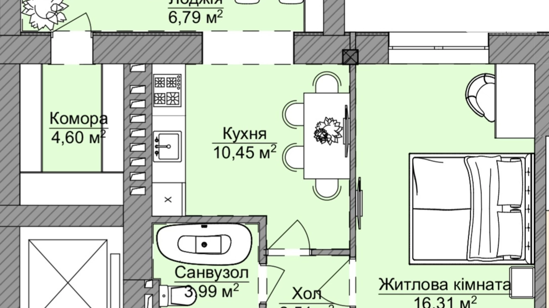 Продается 1-комнатная квартира 45.8 кв. м в Одессе, ул. Палия Семена