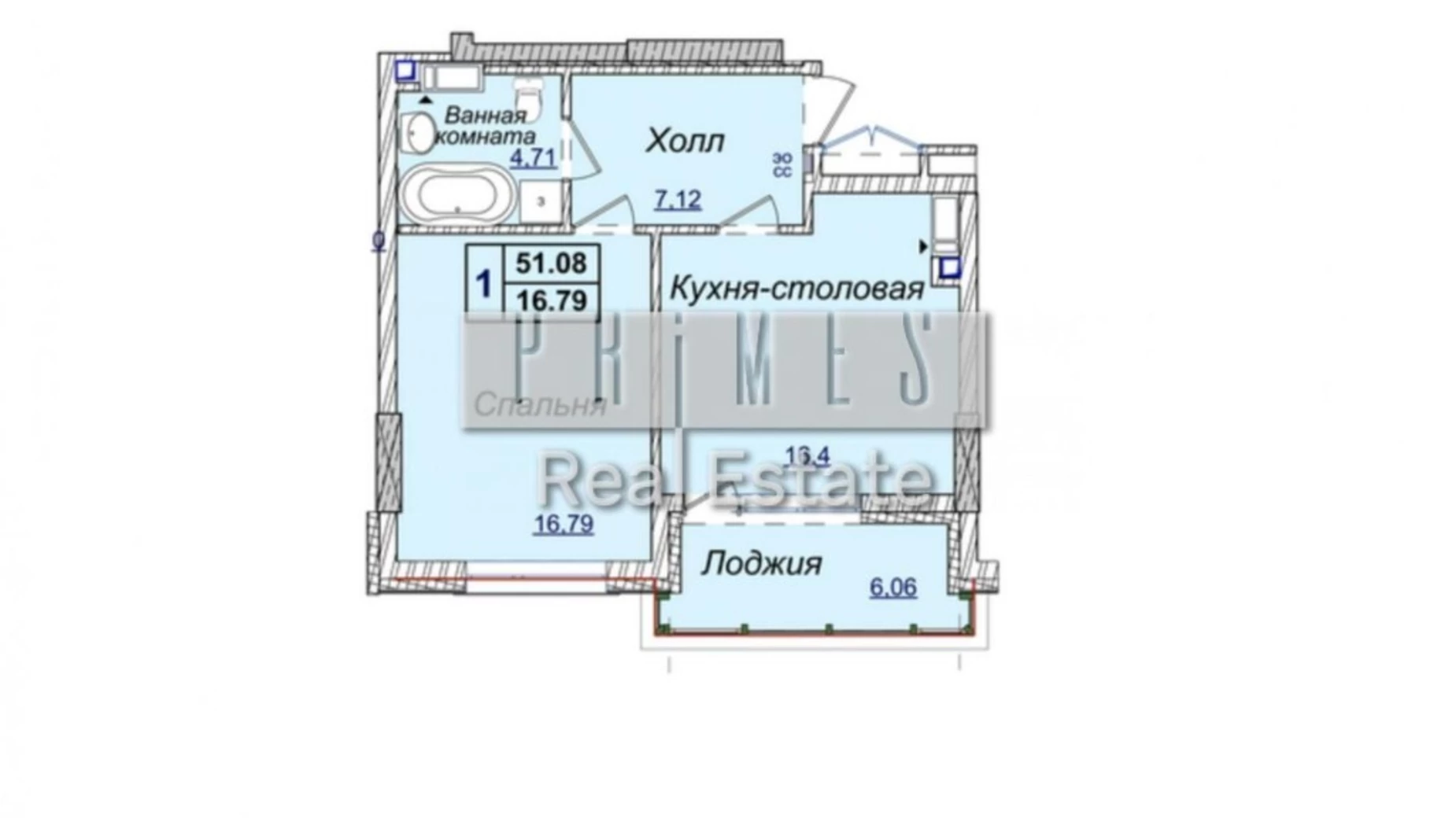 Продается 1-комнатная квартира 51 кв. м в Киеве, ул. Андрея Верхогляда(Драгомирова), 1-20А