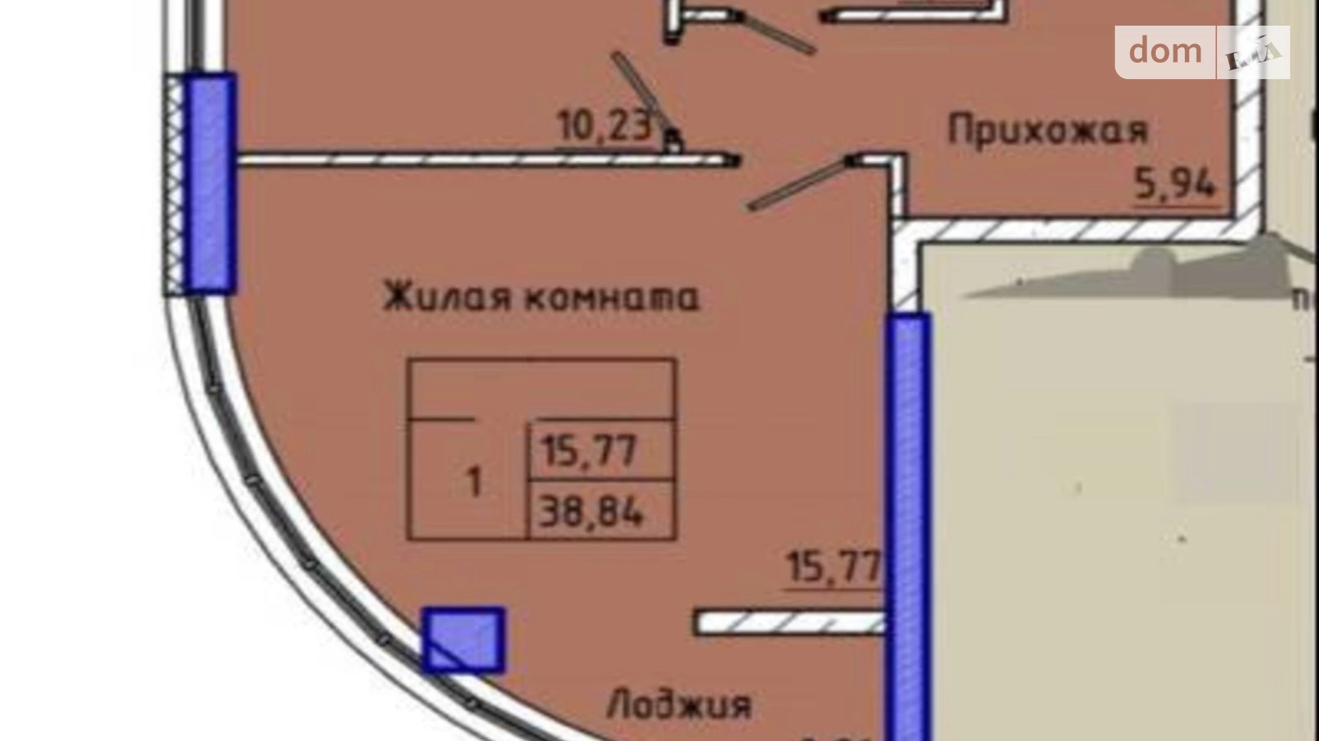 Продается 1-комнатная квартира 38 кв. м в Одессе, ул. Каманина - фото 2