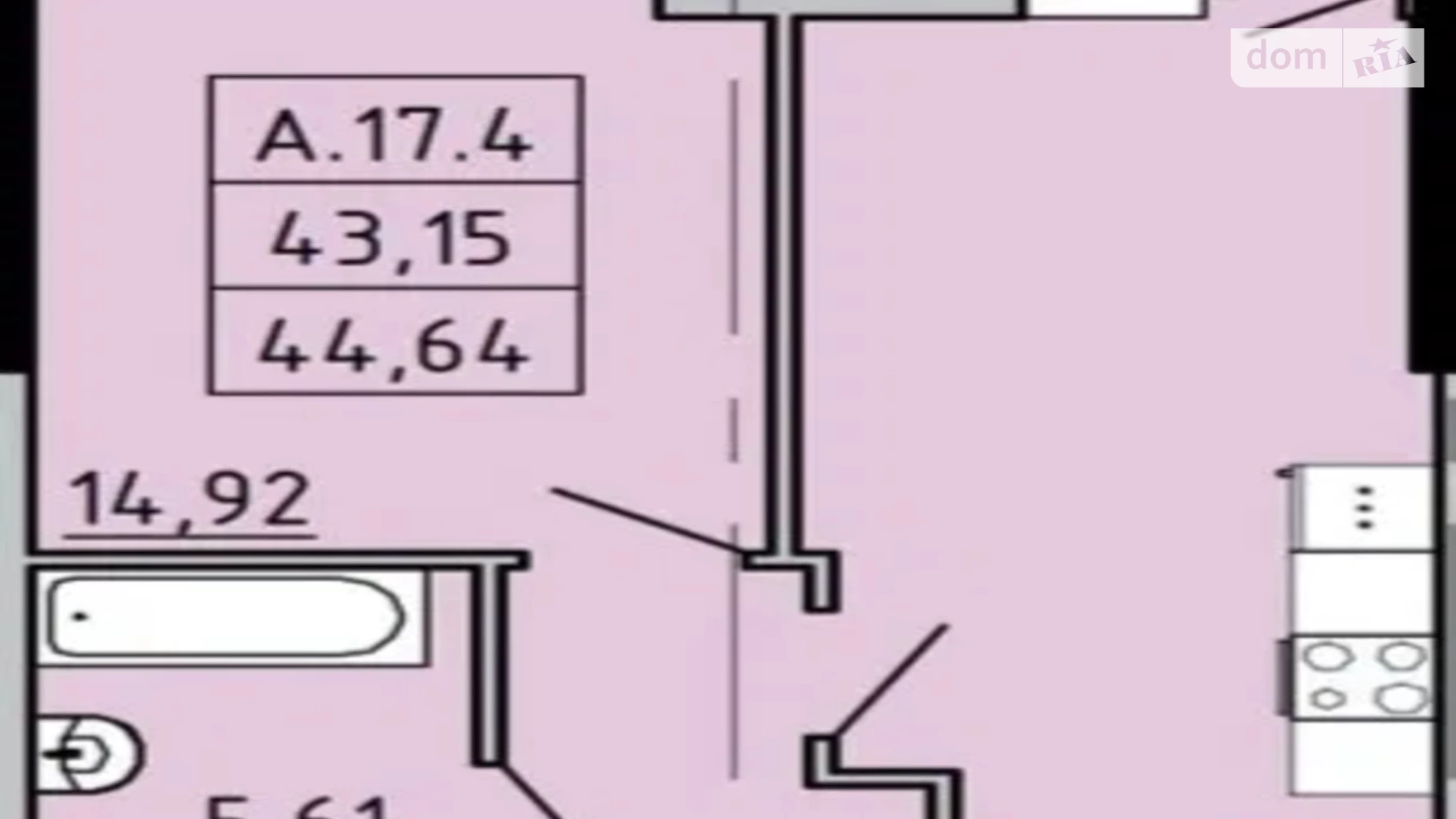 Продается 1-комнатная квартира 44.64 кв. м в Одессе, ул. Генуэзская, 1/1