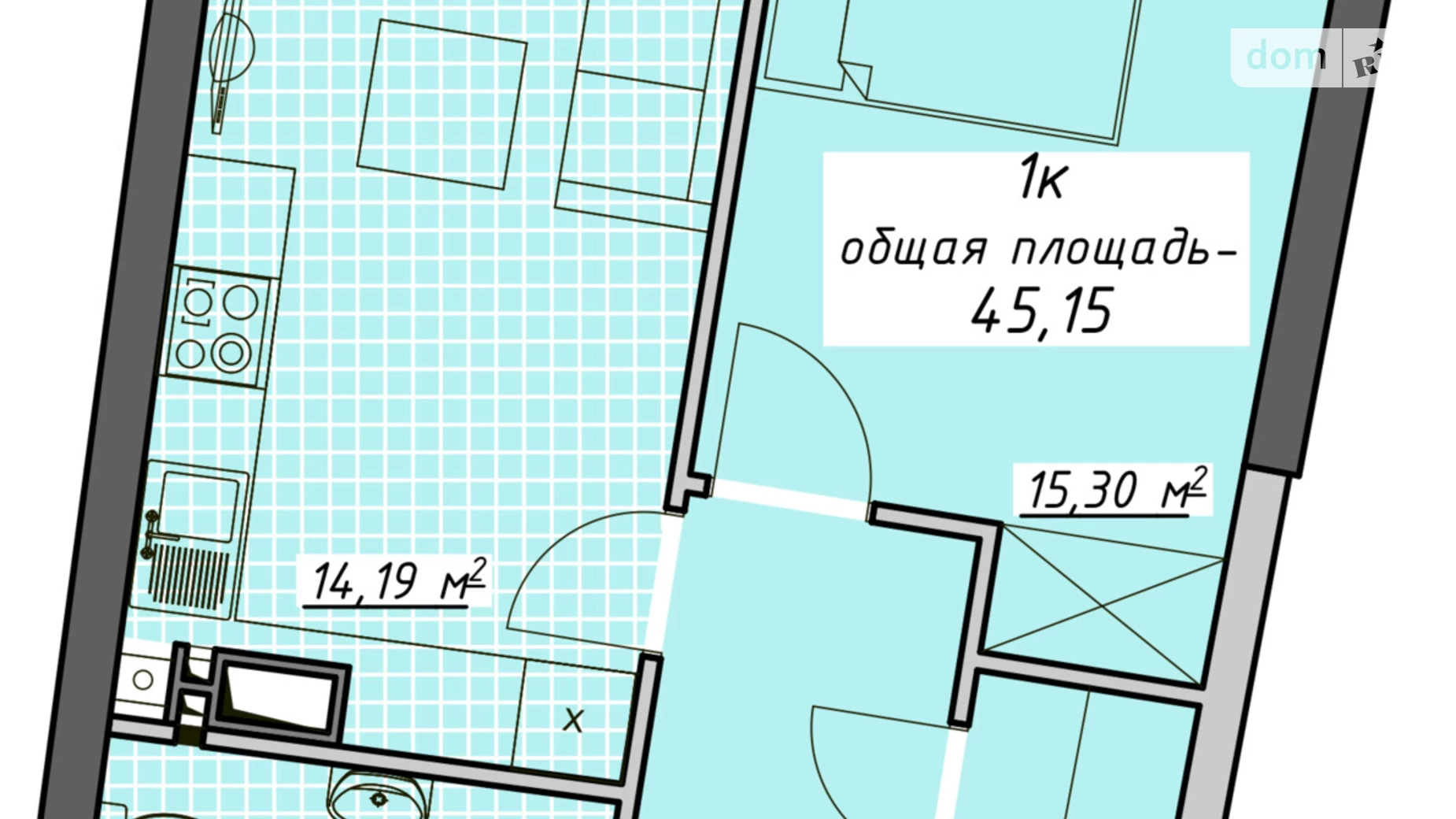 Продается 1-комнатная квартира 45.15 кв. м в Одессе, пер. Курортный