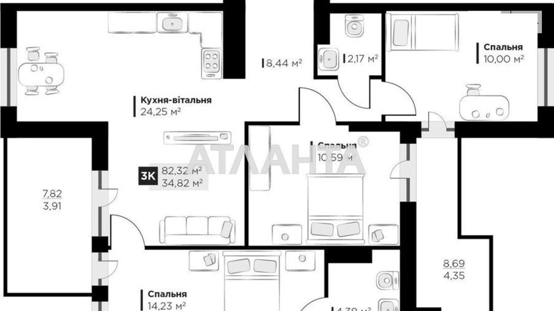 Продається 3-кімнатна квартира 81.65 кв. м у Винниках - фото 5