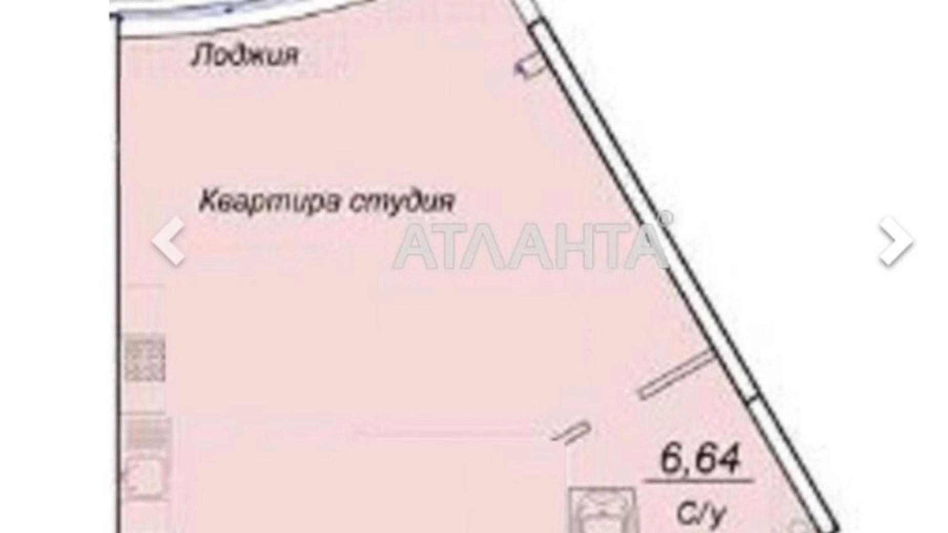 Продается 1-комнатная квартира 44.2 кв. м в Одессе, ул. Каманина, 16А