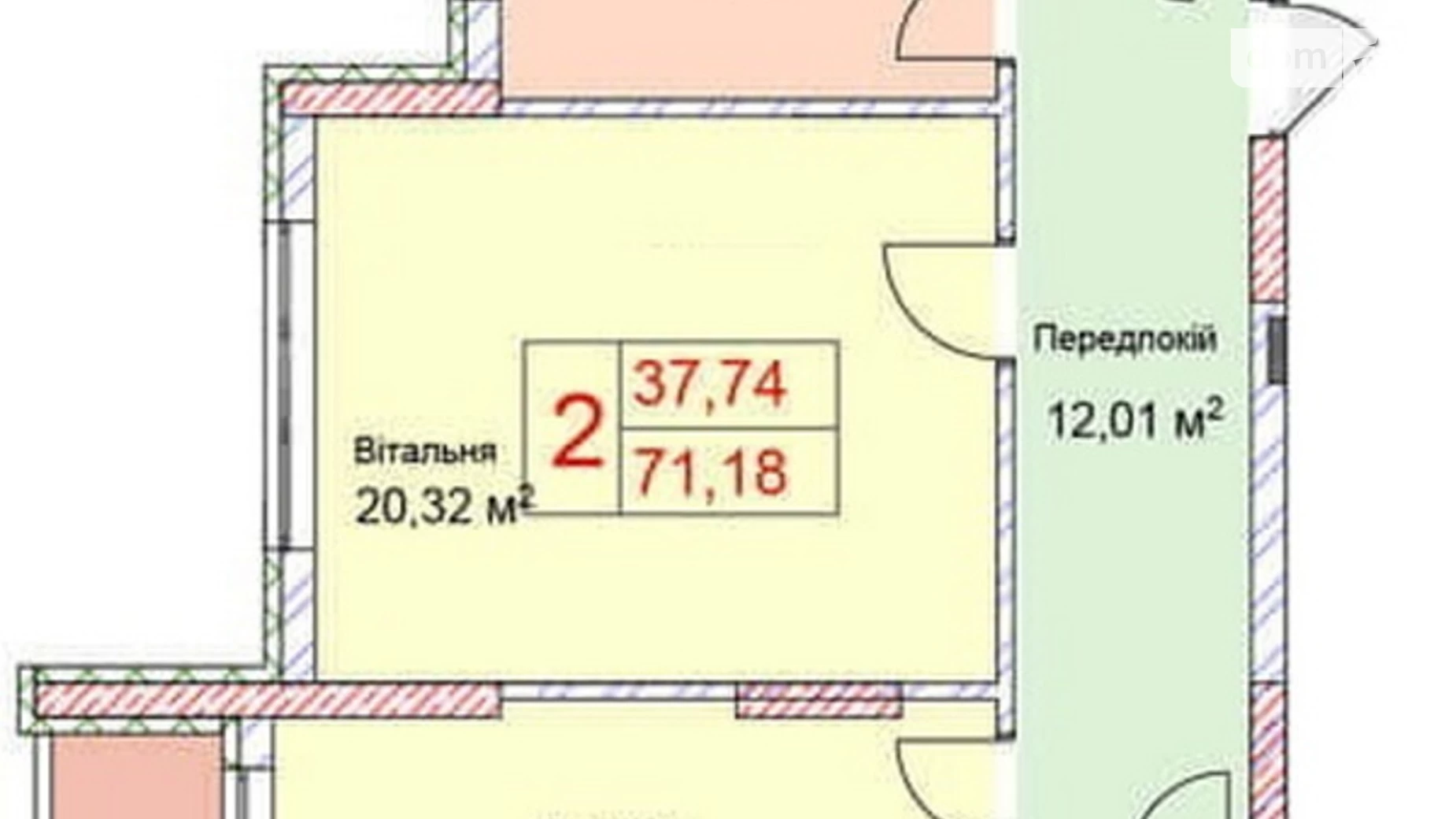 Продається 2-кімнатна квартира 71.8 кв. м у Києві, вул. Глибочицька, 13 корпус 7 - фото 2