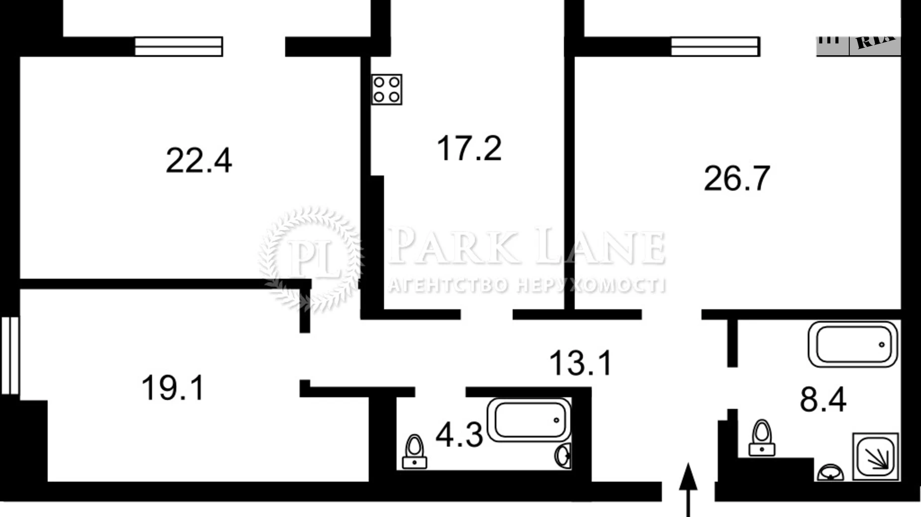 Продается 3-комнатная квартира 125 кв. м в Киеве, ул. Деловая, 2Б