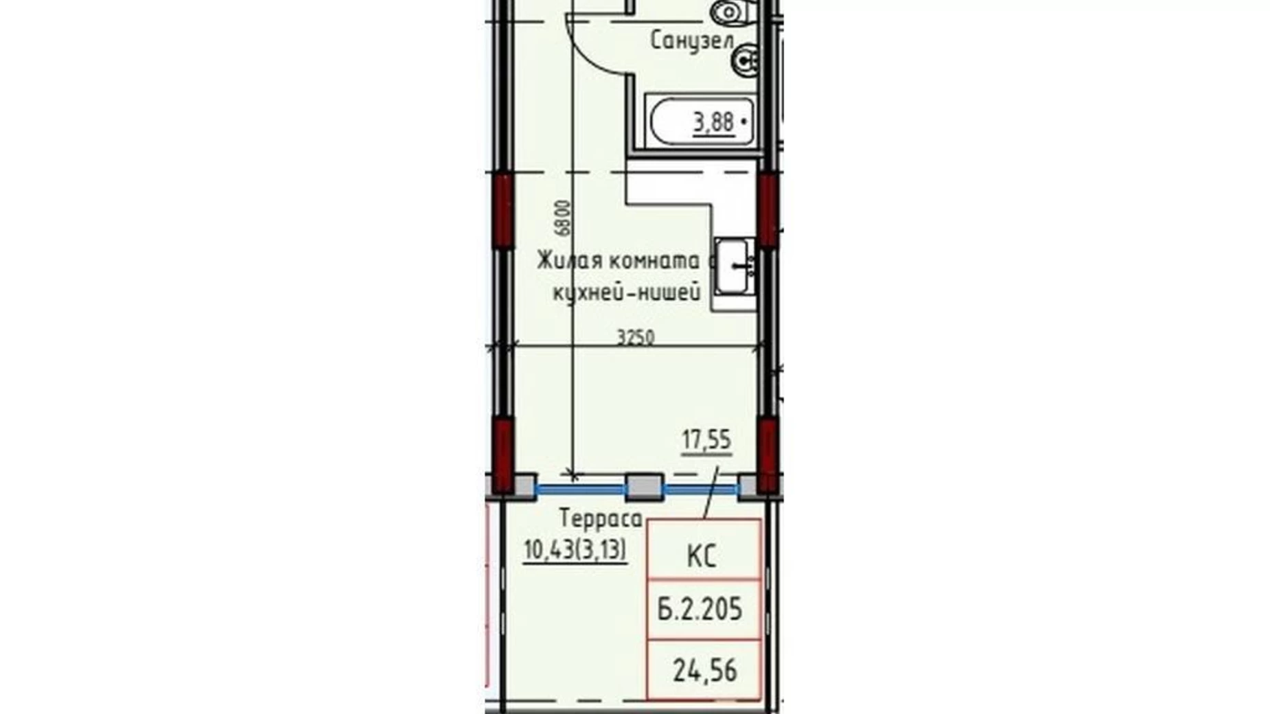 Продается 1-комнатная квартира 25 кв. м в Одессе, ул. Радостная