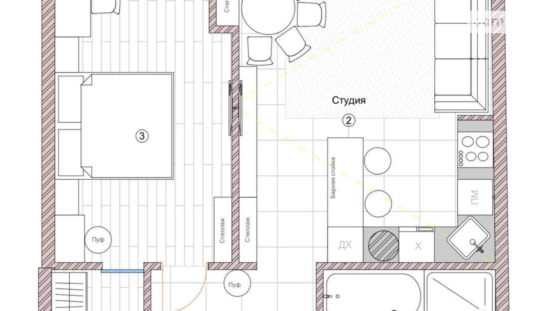 Продается 1-комнатная квартира 54 кв. м в Харькове, ул. Клочковская