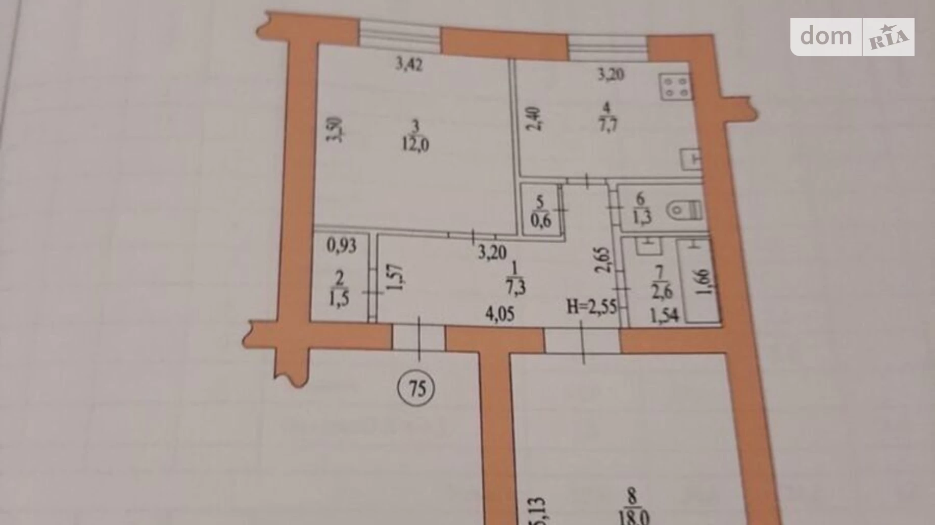 2-комнатная квартира 52 кв. м в Запорожье, ул. Бородинская, 12А