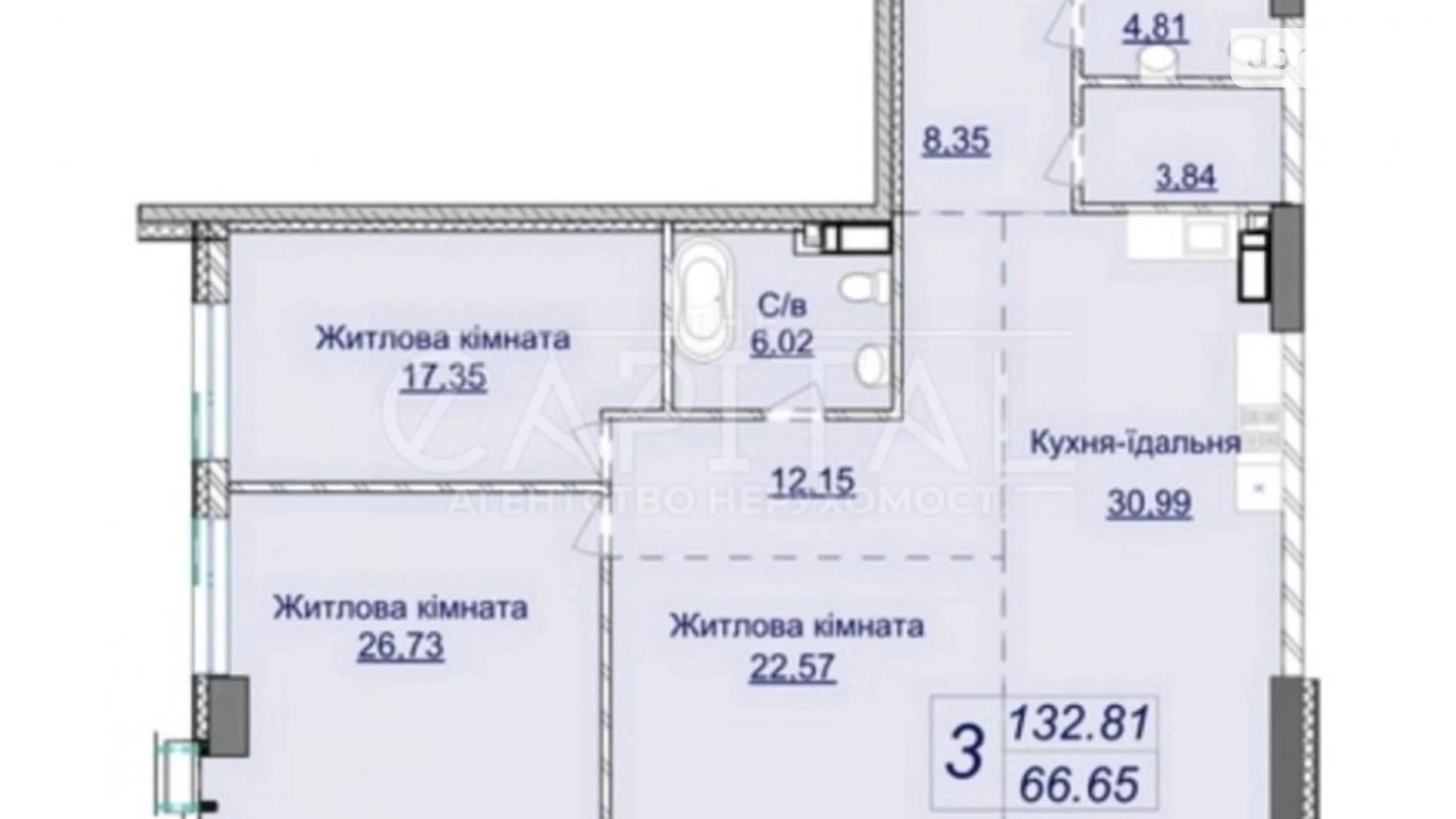 Продается 3-комнатная квартира 132 кв. м в Киеве, ул. Андрея Верхогляда(Драгомирова) - фото 2