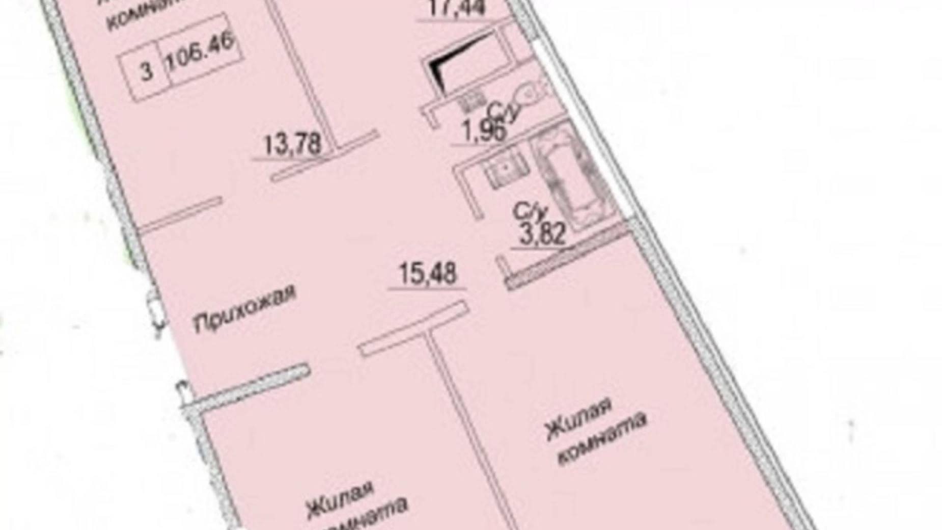 Продается 3-комнатная квартира 104 кв. м в Одессе, ул. Каманина, 16А/2