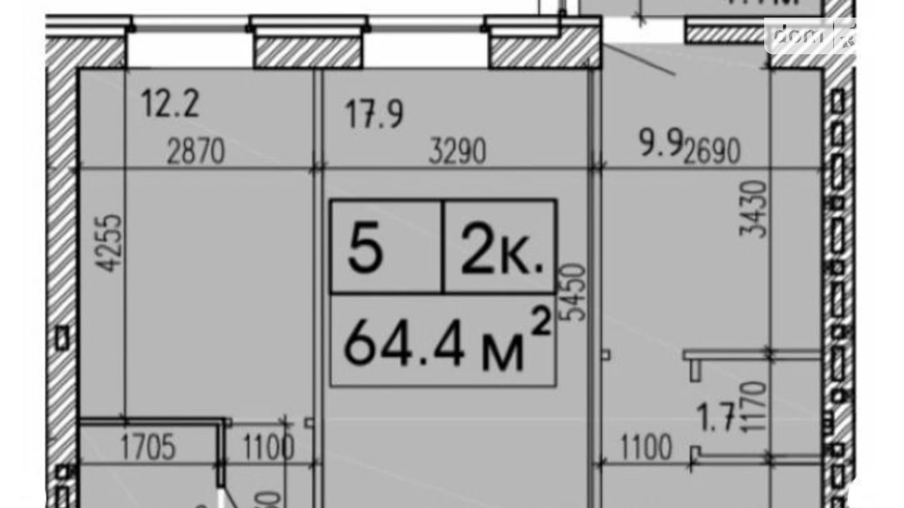 Продается 2-комнатная квартира 64 кв. м в Днепре, просп. Мира, 11