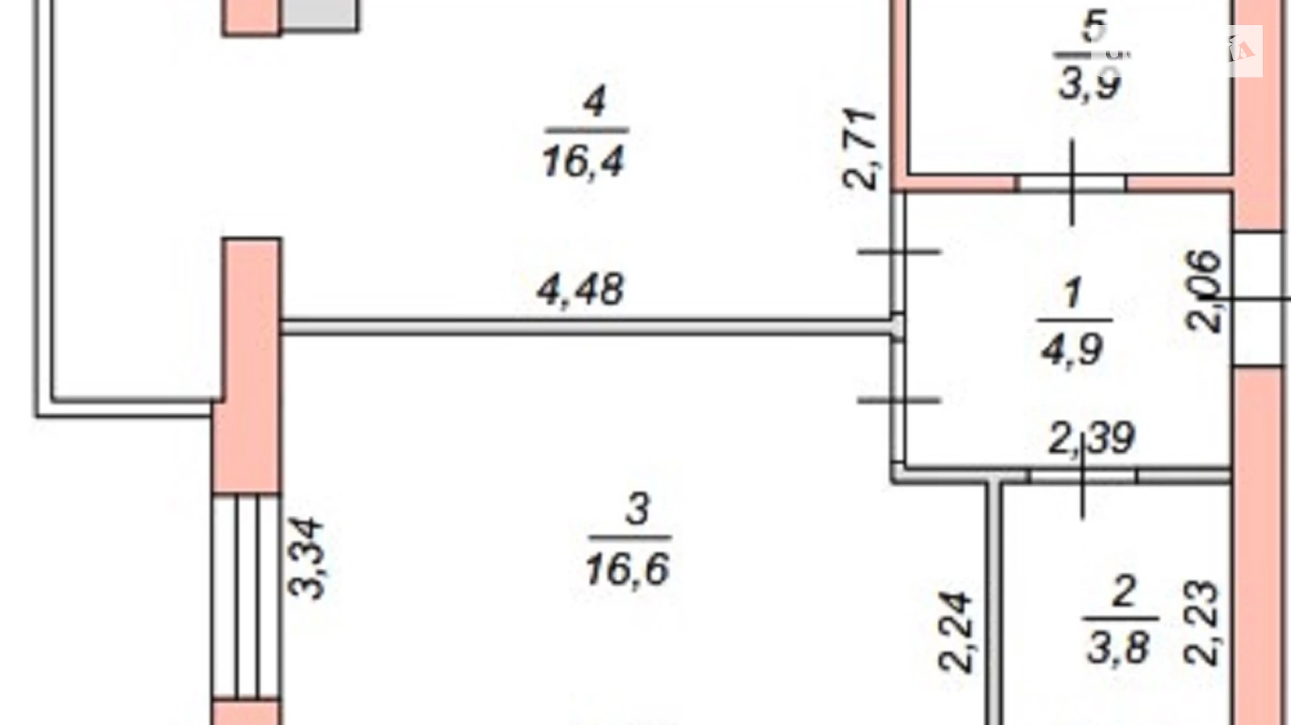 Продается 1-комнатная квартира 45 кв. м в Житомире, ул. Домбровского, 75 - фото 5