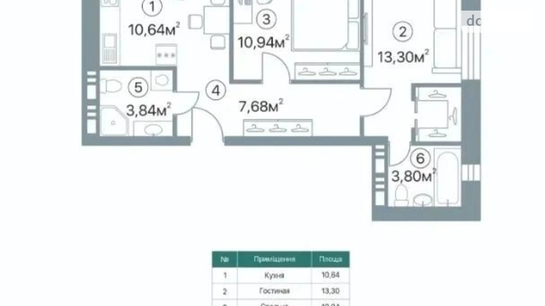 Продається 2-кімнатна квартира 52 кв. м у Полтаві, вул. Пушкіна