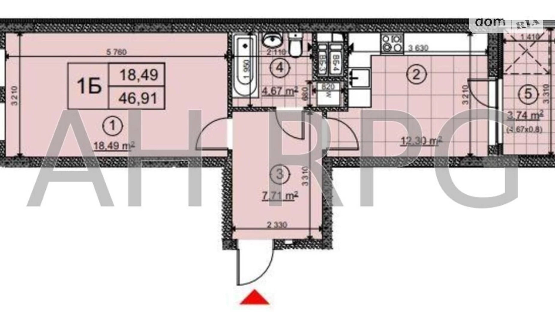 Продается 1-комнатная квартира 47 кв. м в Киеве, ул. Победы, 67