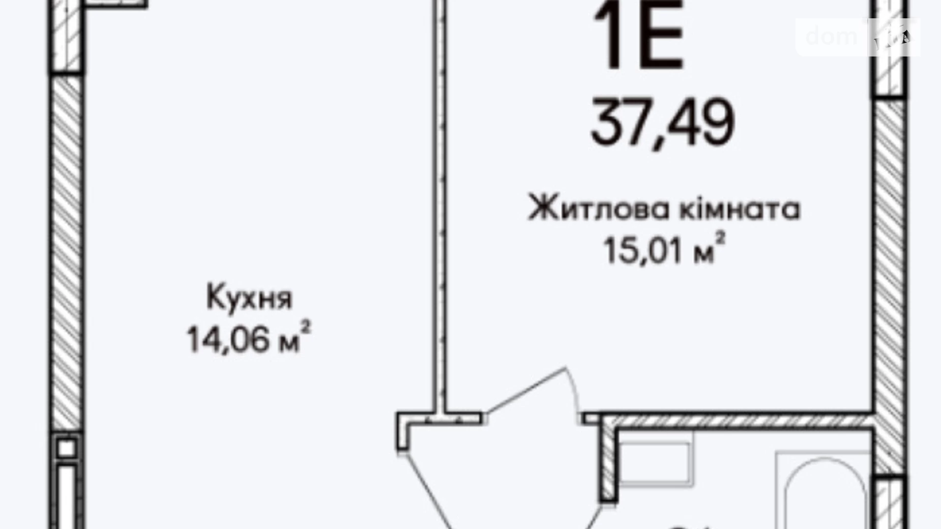 Продається 1-кімнатна квартира 37 кв. м у Ірпені, вул. Достоєвського, 1