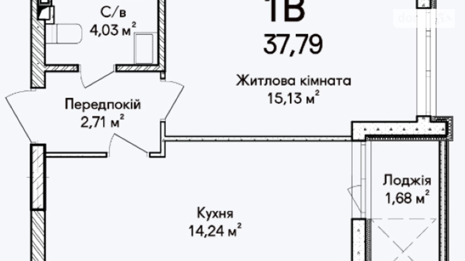 Продается 1-комнатная квартира 37 кв. м в Ирпене, ул. Достоевского, 1